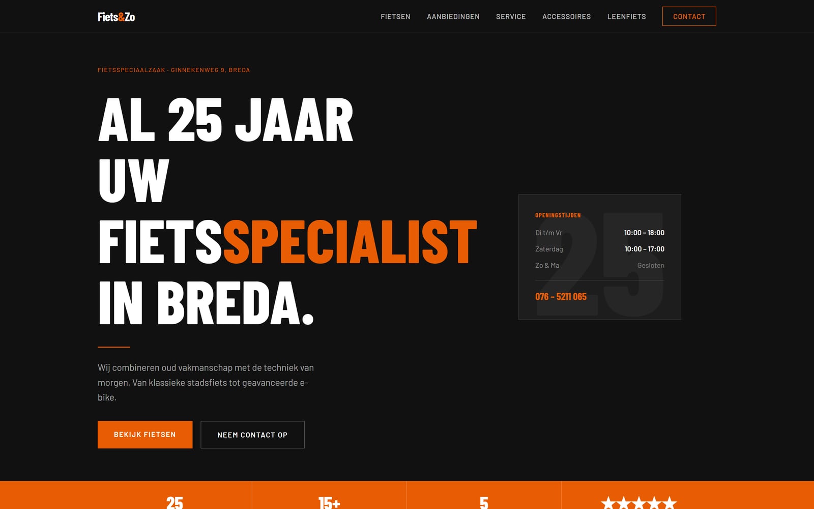 Website van Fiets&Zo, ontworpen en gebouwd door Done Studio